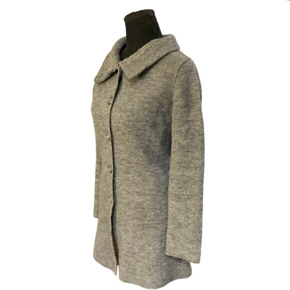Sense Gray Button Front Long Line Wool Alpaca Blend Cardigan Jacket Size S - Picture 2 of 11